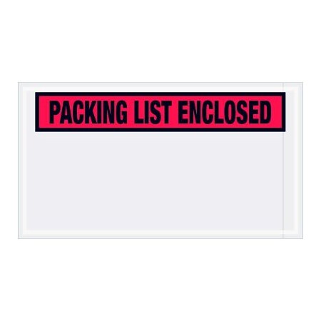 Panel Face Envelopes, Packing List Enclosed Print, 10L X 5-1/2W, Red, 1000/Pack